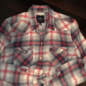 American Eagle 🦅 snap flannel L